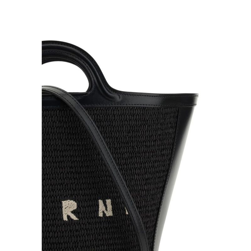 Marni Tropicalia Bucket Bag - Sac à bandoulière noir en coton