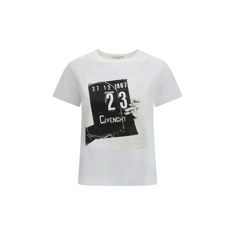 Givenchy T-Shirt Blanc en Coton - Design Maxi Logo