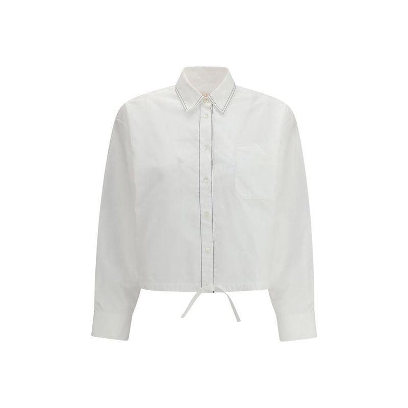Marni Chemise Blanche en Coton à Manches Courtes pour Femmes