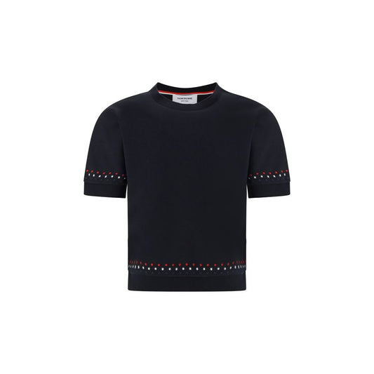 Thom Browne Black Cotton Snowflakes T-Shirt - IT42 | L