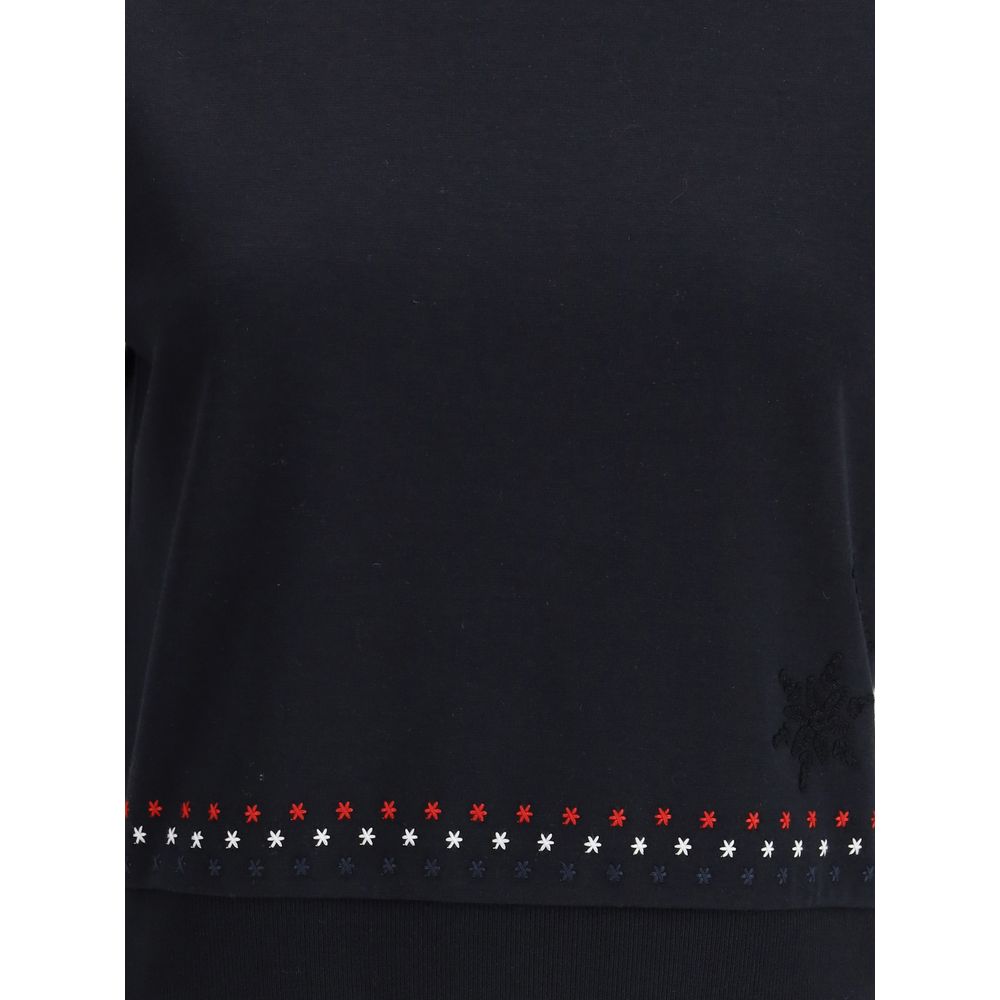 Thom Browne Black Cotton Snowflakes T-Shirt