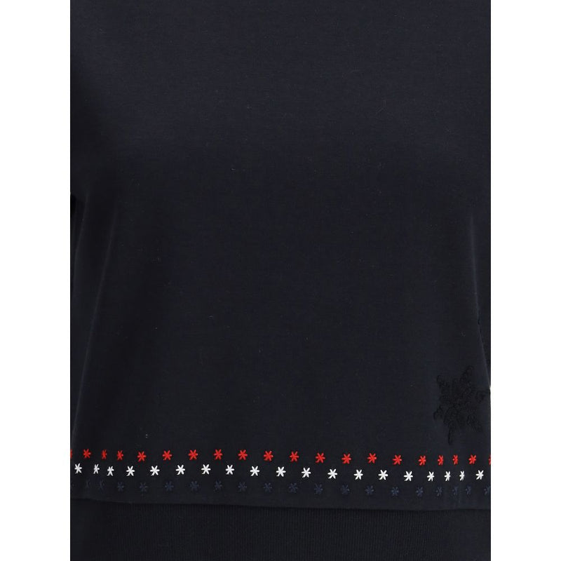 Thom Browne Black Cotton Snowflakes T-Shirt