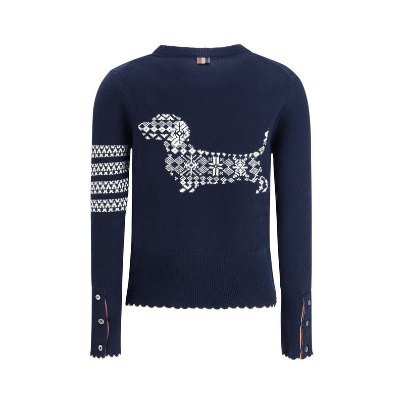 Thom Browne Holiday Hector Blue Fleece Wool Sweatshirt