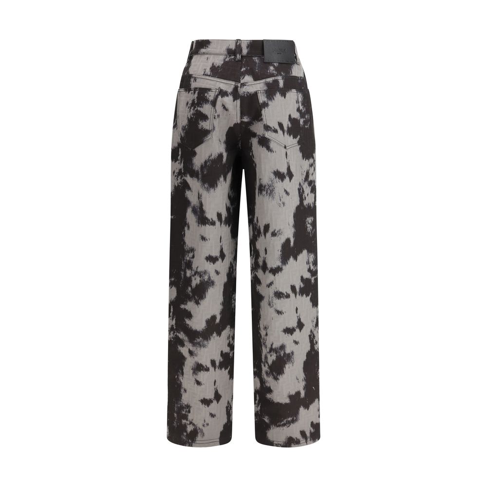 Jean droit en coton noir Fendi