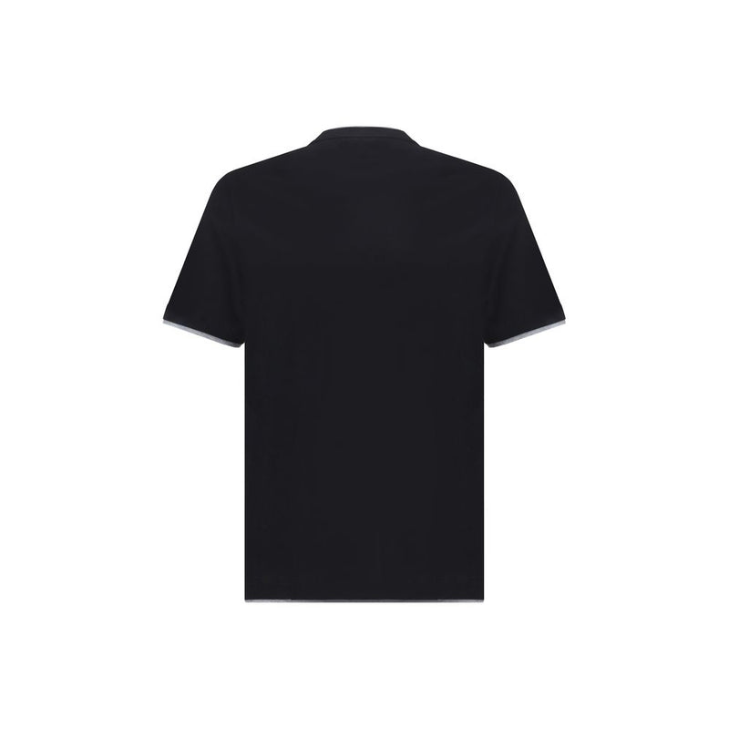 Brunello Cucinelli Black Cotton T-Shirt for Men