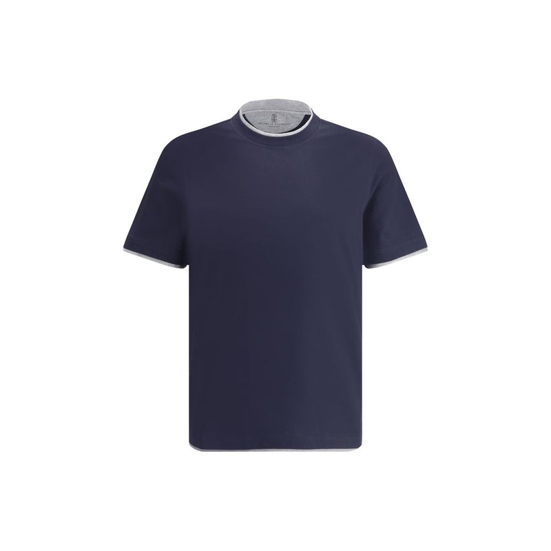 Brunello Cucinelli Blue Cotton T-Shirt - Elegant Design
