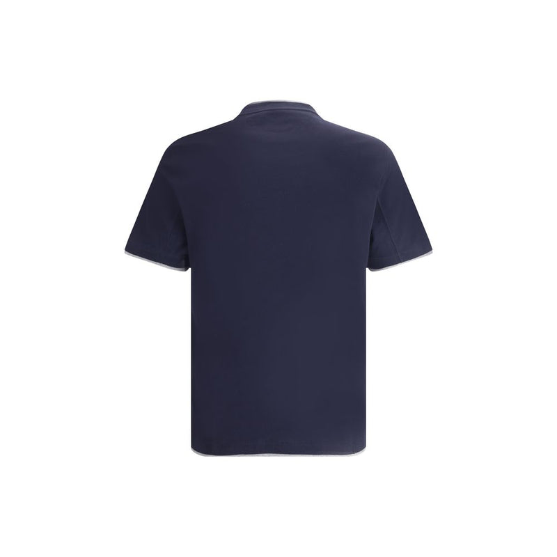 Brunello Cucinelli Blue Cotton T-Shirt - Elegant Design