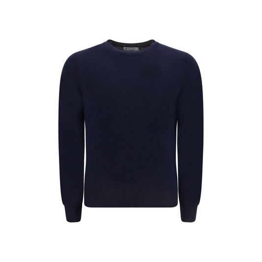 Brunello Cucinelli Blue Fleece Wool Sweater - Timeless Elegance