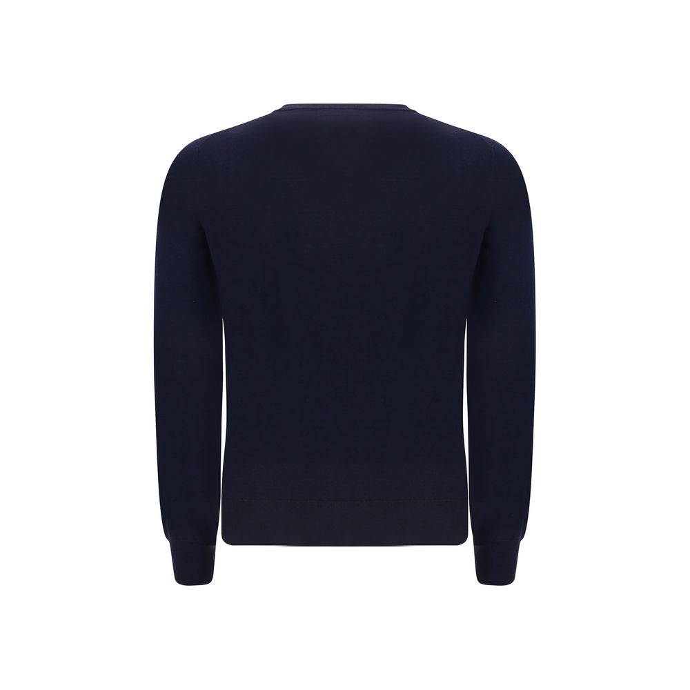 Pull en Laine Fleece Bleu Brunello Cucinelli