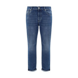 Brunello Cucinelli Jeans en Coton Bleu à Jambe Droite