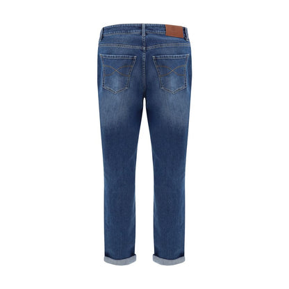 Brunello Cucinelli blauwe katoenen straight-leg jeans