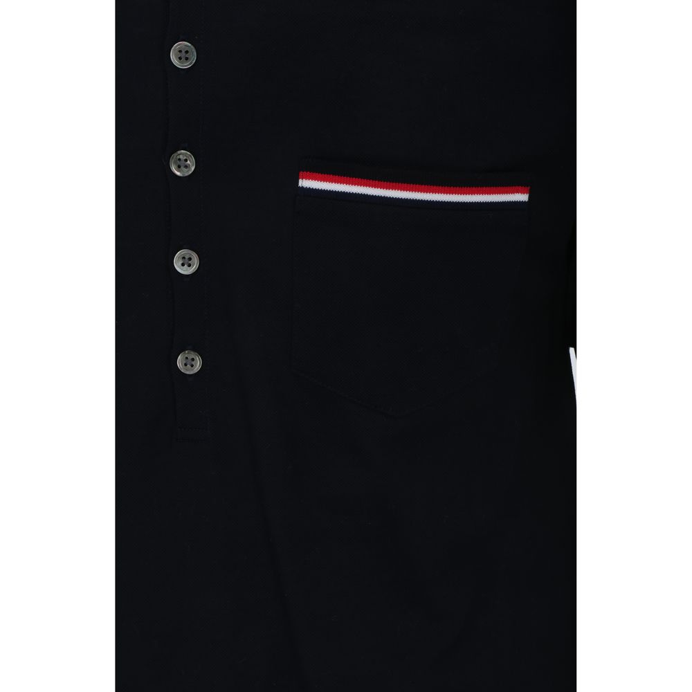 Polo Shirt en Coton Bleu Thom Browne - Élégance Contemporaine