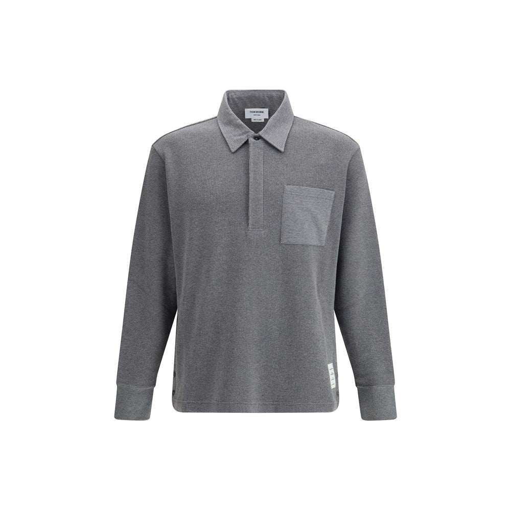 Polo Shirt Thom Browne Gray en Coton - Élégance Moderne