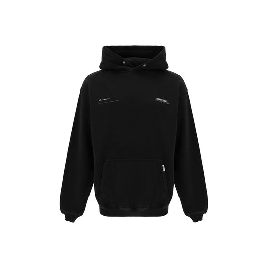 Sweat-shirt en coton noir Représente