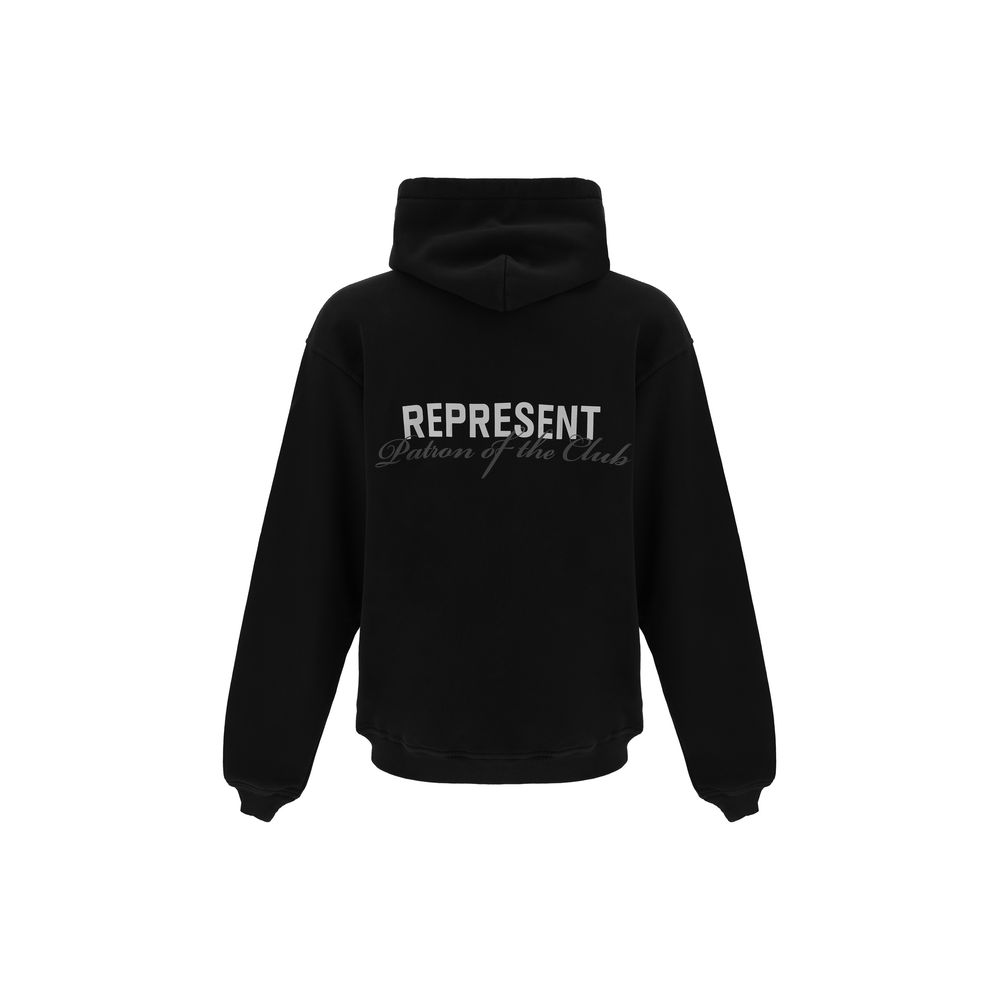 Sweat-shirt en coton noir Représente