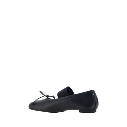 Ballerines Bos Taurus en cuir de veau noir MM6
