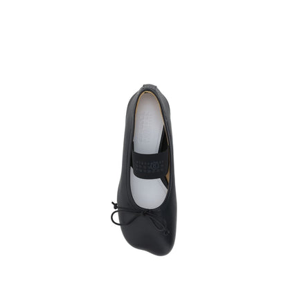 Ballerines Bos Taurus en cuir de veau noir MM6