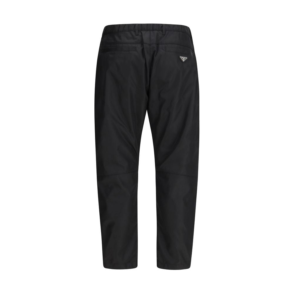 Pantalon décontracté Prada noir en polyamide recyclé