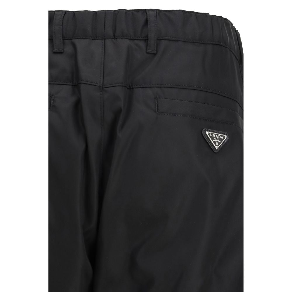 Pantalon décontracté Prada noir en polyamide recyclé