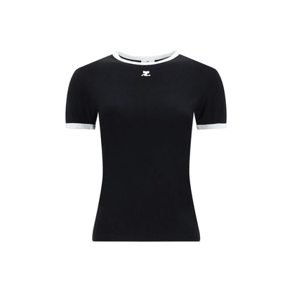 T-shirt Courrèges en coton noir