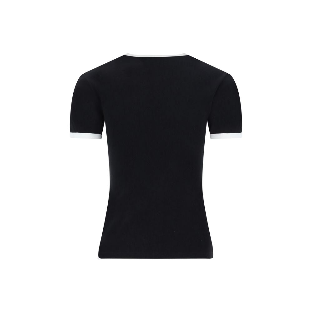 T-Shirt en Coton Noir Courrèges - Essentiel Chic Casual