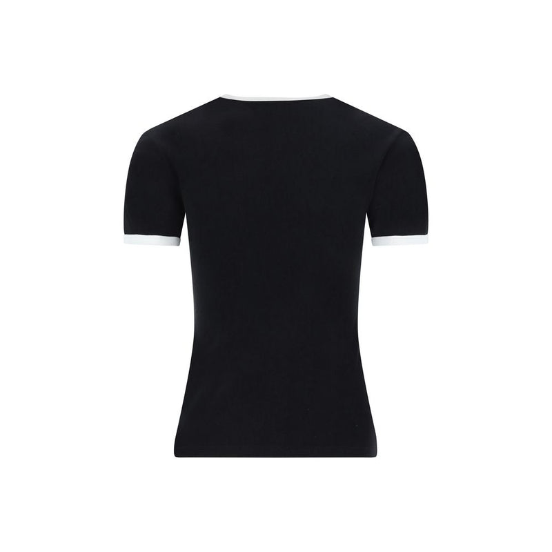 T-Shirt en Coton Noir Courrèges - Essentiel Chic Casual