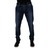 Jean skinny en coton stretch bleu délavé Dolce &amp; Gabbana