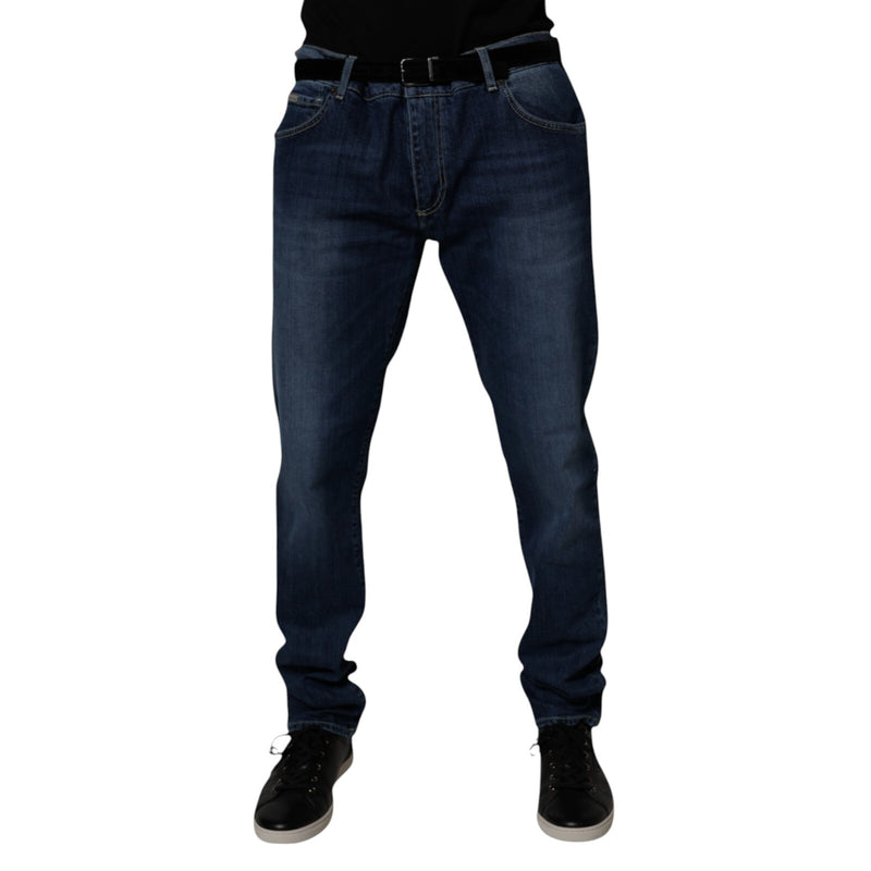 Jean skinny en coton stretch bleu délavé Dolce &amp; Gabbana