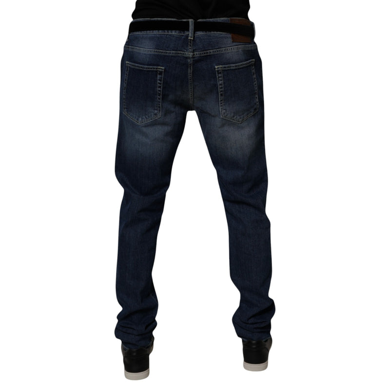 Jean skinny en coton stretch bleu délavé Dolce &amp; Gabbana