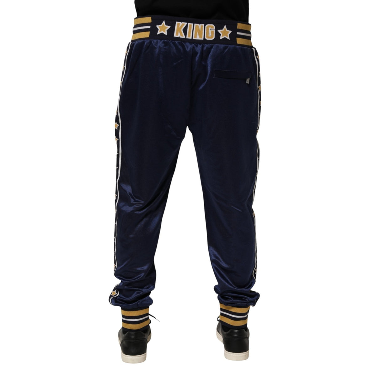 Pantalon de jogging taille mi-haute en nylon bleu Dolce &amp; Gabbana
