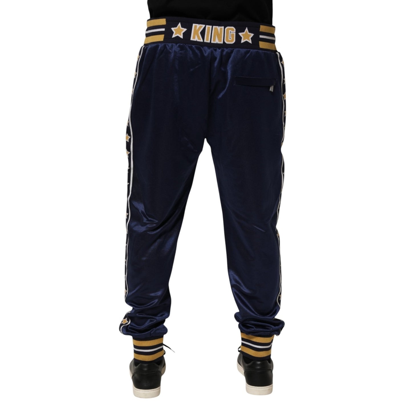 Pantalon de jogging taille mi-haute en nylon bleu Dolce &amp; Gabbana