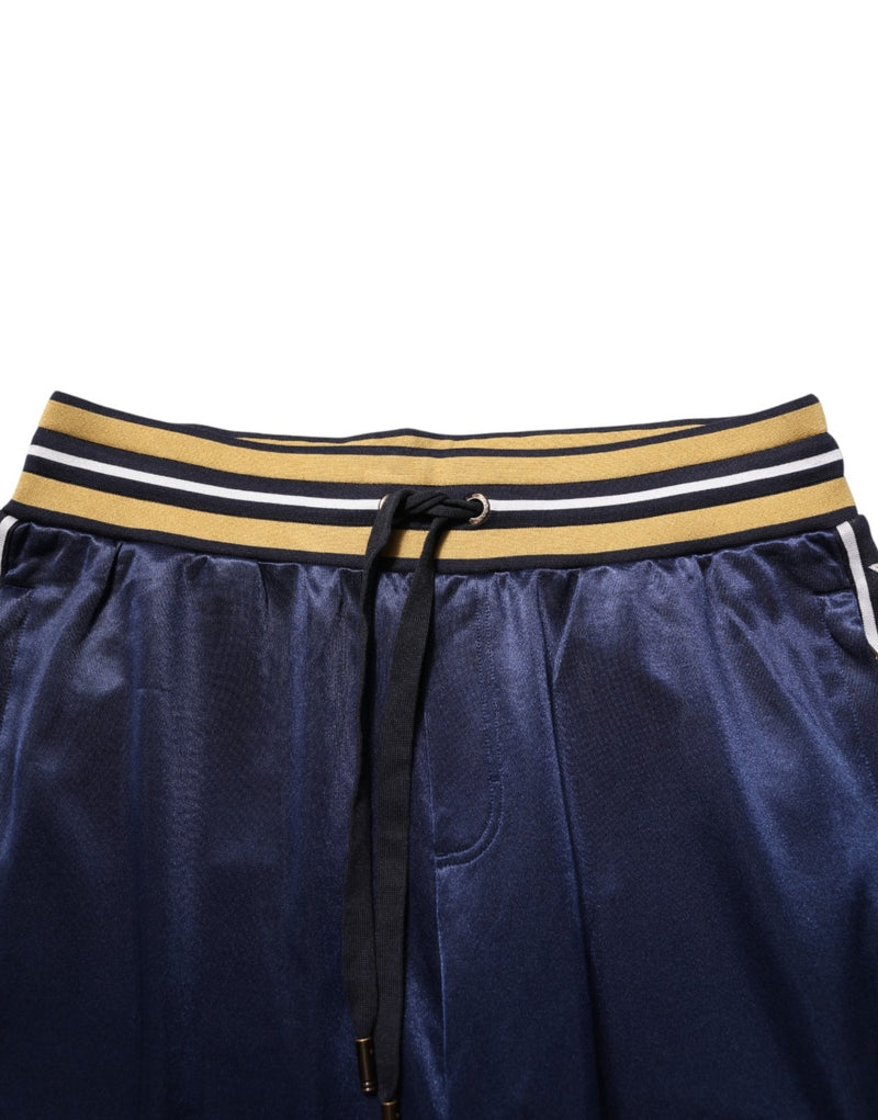 Pantalon de jogging taille mi-haute en nylon bleu Dolce &amp; Gabbana