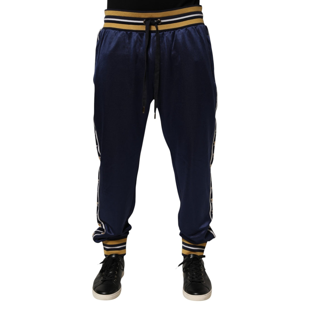 Pantalon de jogging taille mi-haute en nylon bleu Dolce &amp; Gabbana