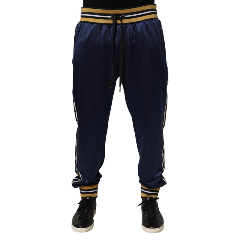 Pantalon de jogging taille mi-haute en nylon bleu Dolce &amp; Gabbana