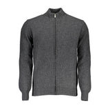 North Sails Gray Wool Sweater - Full Zip Cardigan for Men