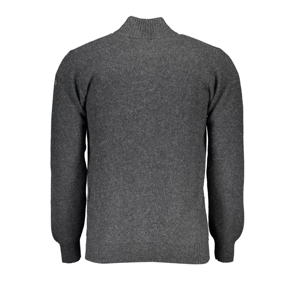 North Sails Gray Wool Sweater - Full Zip Cardigan for Men