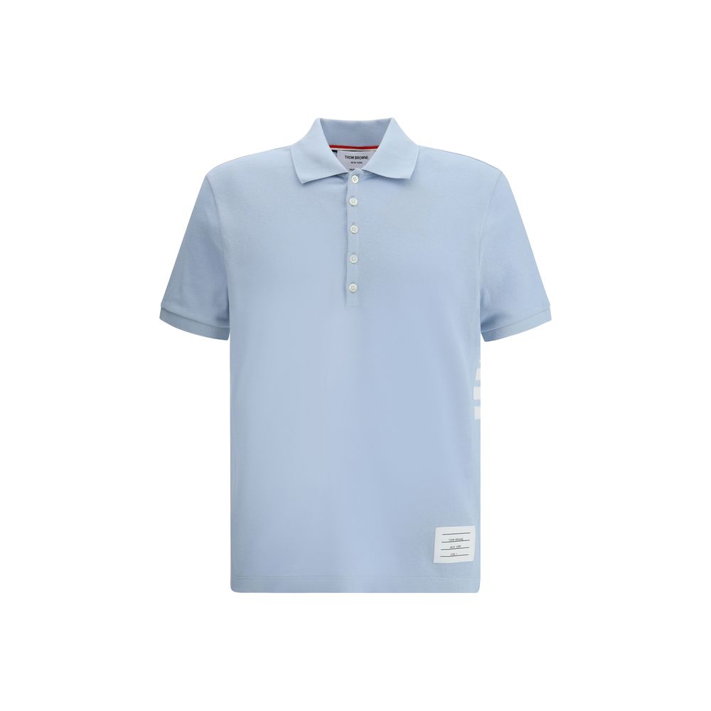 Thom Browne Light Blue Cotton Polo Shirt - Élégance et Confort