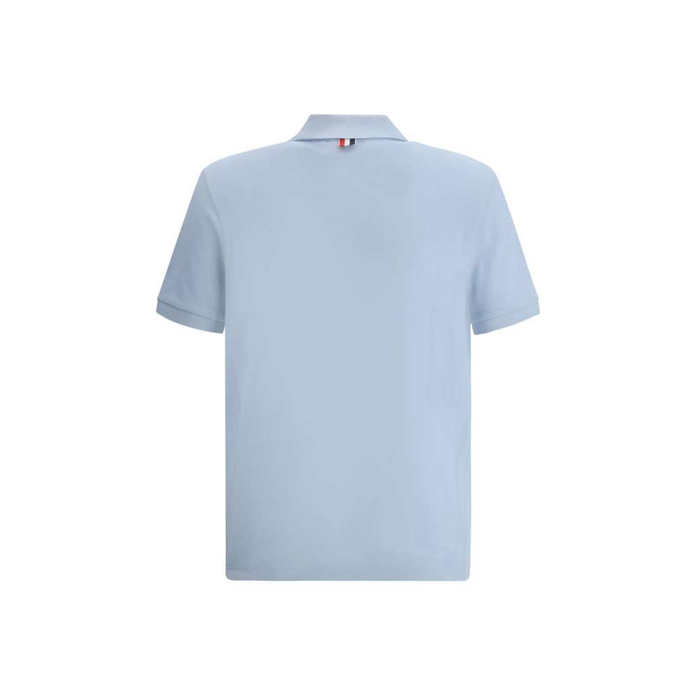 Thom Browne Light Blue Cotton Polo Shirt - Élégance et Confort