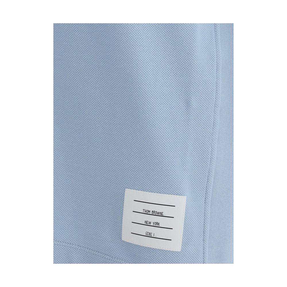 Thom Browne Light Blue Cotton Polo Shirt - Élégance et Confort