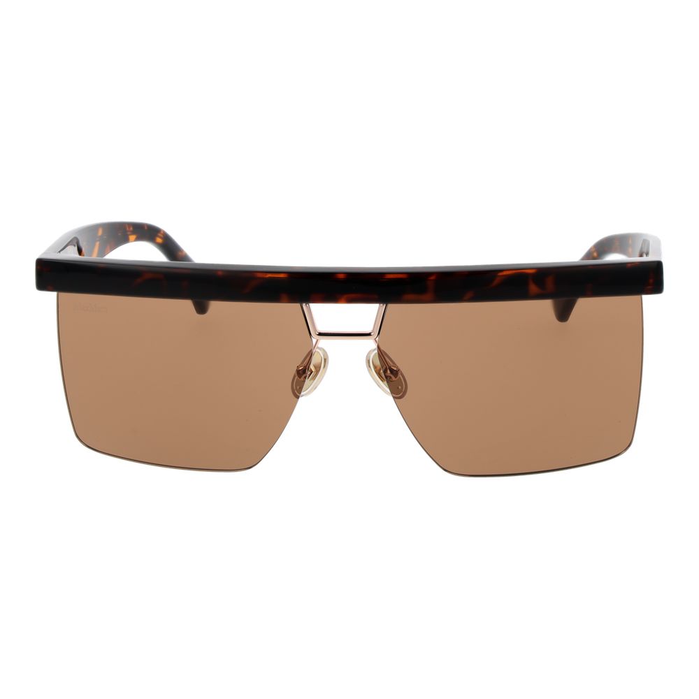 Max Mara Brown Plastic Sunglasses - Stylish Browline Design