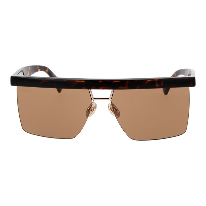 Max Mara Brown Plastic Sunglasses - Stylish Browline Design