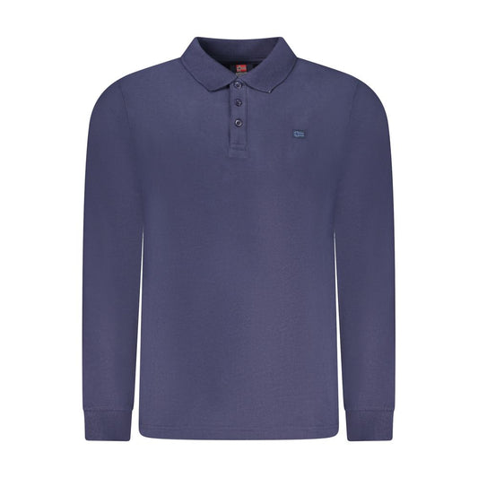 Norway 1963 Blue Cotton Long-Sleeved Polo Shirt for Men
