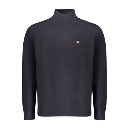 Norway 1963 Blue Polyester Men Sweater with High Neck Design