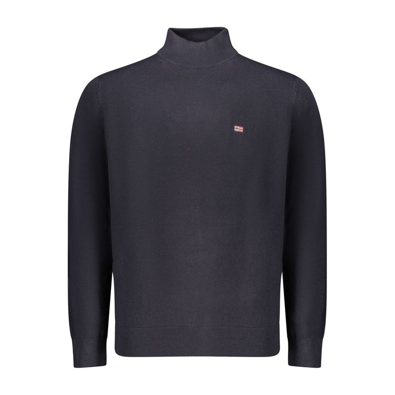 Norway 1963 Blue Polyester Men Sweater with High Neck Design