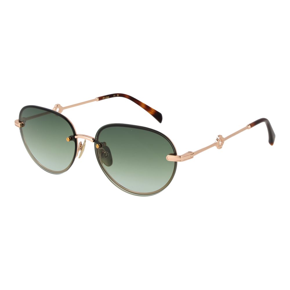 Maje Gold Metal Sunglasses - Elegant Oval Design for Women