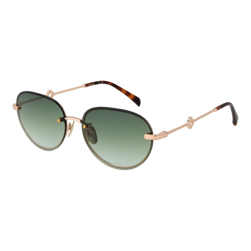 Maje Gold Metal Sunglasses - Elegant Oval Design for Women