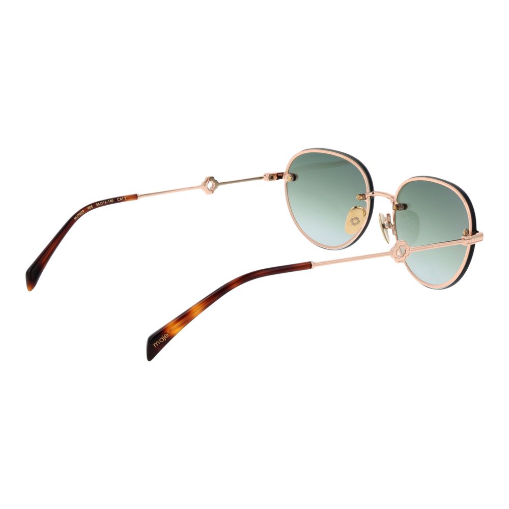 Maje Gold Metal Sunglasses - Elegant Oval Design for Women