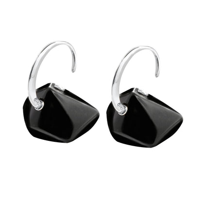 Boucles d'oreilles GC en argent noir