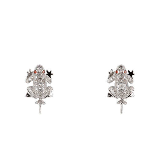 Boucles d'oreilles Lancaster en argent blanc