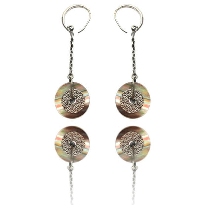 Boucles d'oreilles GC en acier inoxydable argenté